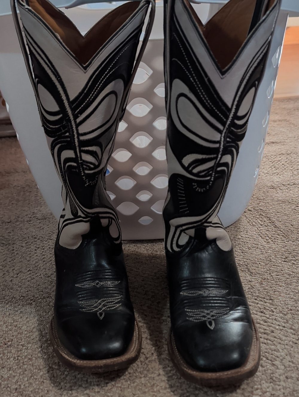 Black & White Lucchese Cowgirl Boots